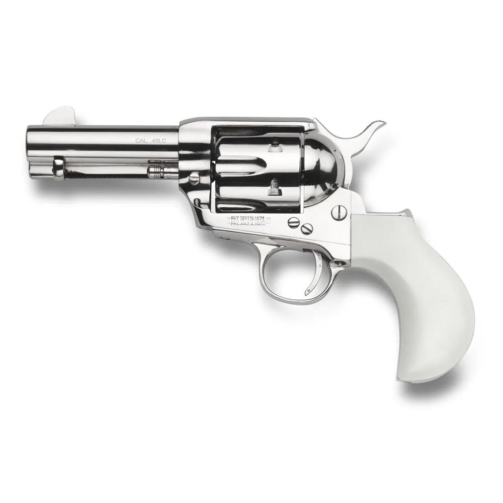 Taylor & Co TC9 1873 Single Action Handgun 9mm Luger 6rd Capacity 3.5" Barrel Nickle Flattop Birdshead Ivory Grip