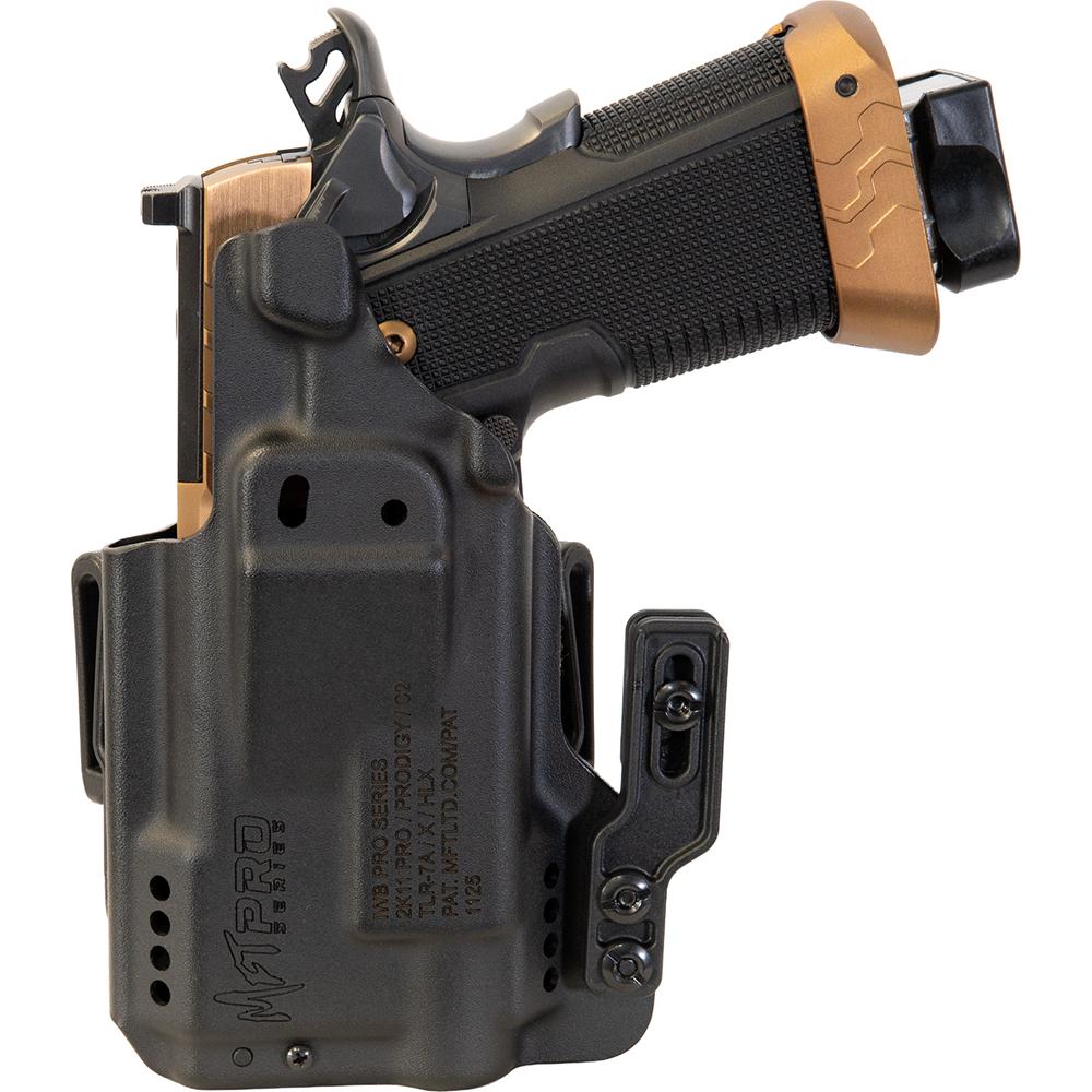 Mission First Tactical Pro Series IWB Light Holster for Kimber 2K11 Pro/Staccato C2/Springfield Prodigy 4.25 with TLR7 Black Ambi Picture of Mission First Tactical MFT 2011 4.25'' TLR7 A X HL-X USB IWB Lght Hlstr (Stccto - Sprngfld - Kmbr)