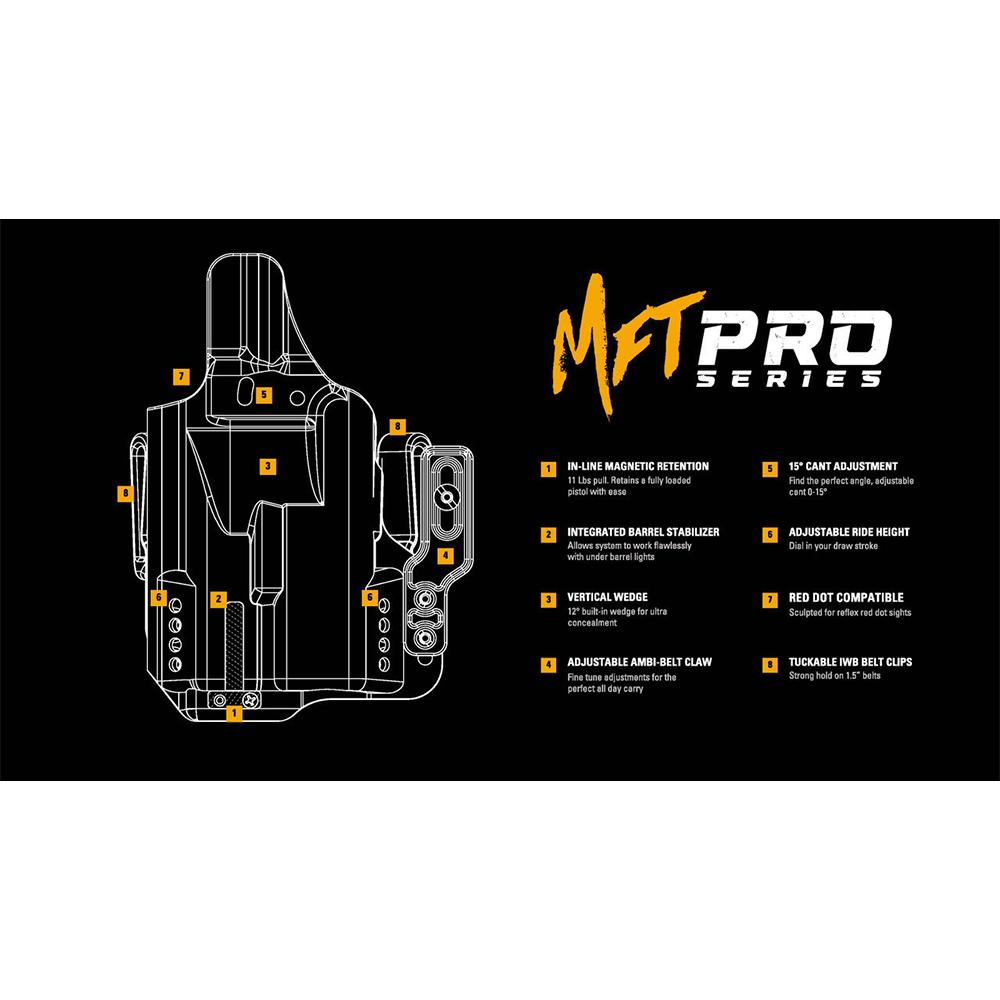 Mission First Tactical Pro Series IWB Light Holster for Kimber 2K11 Pro/Staccato C2/Springfield Prodigy 4.25 with TLR7 Black Ambi Picture of Mission First Tactical MFT 2011 4.25'' TLR7 A X HL-X USB IWB Lght Hlstr (Stccto - Sprngfld - Kmbr)