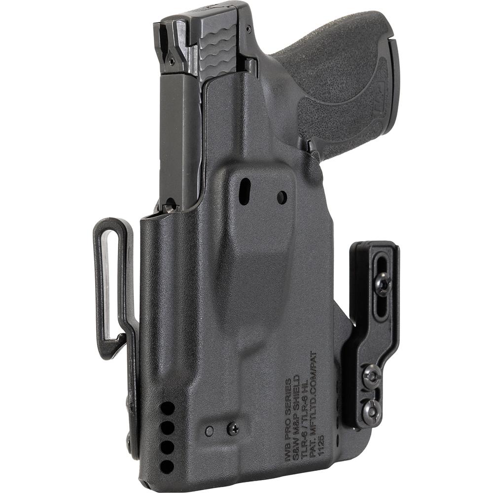 Mission First Tactical Pro Series IWB Light Holster for S&W Shield 1.0/2.0/Plus TLR-6/TLR-6 HL/TLR-6 HL G Black Ambi Picture of Mission First Tactical MFT Smith & Wesson Shield 1.0/2.0/PLUS TLR6 IWB Light Holster