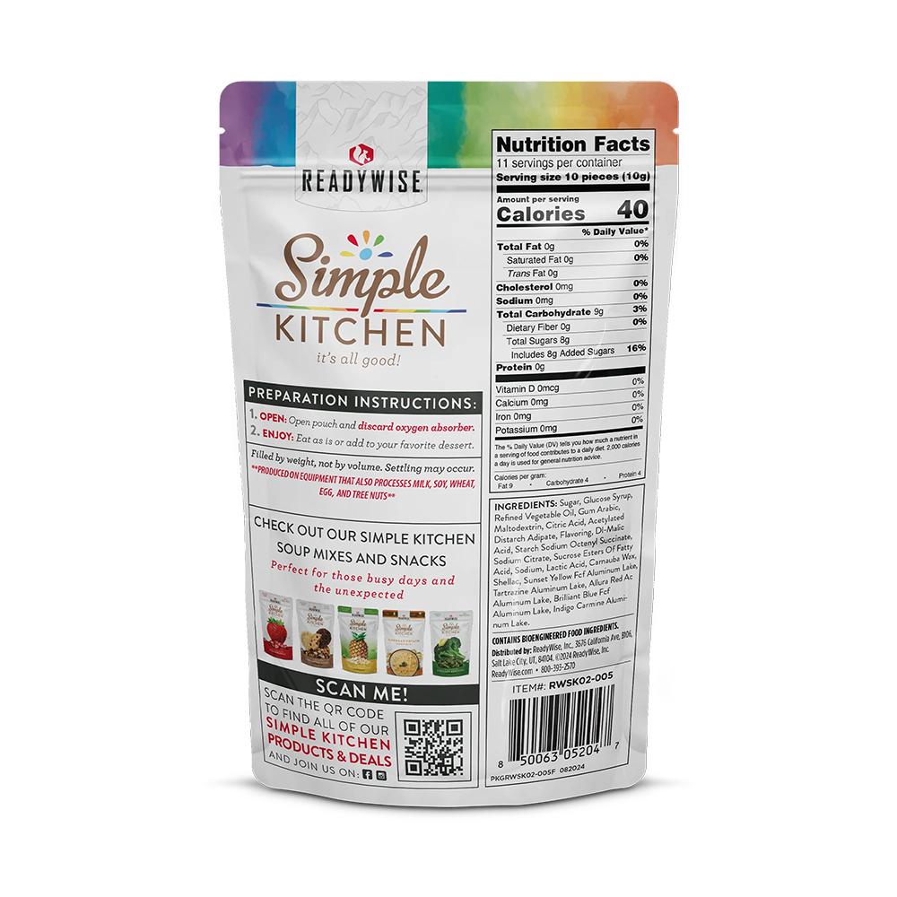 Ready Wise Simple Kitchen Cosmic Berries Freeze Dried Candy Bites 6 Packs Picture of ReadyWise Company Simple Kitchen Cosmic Berries (candy bites) Sold as 6ct Pack
