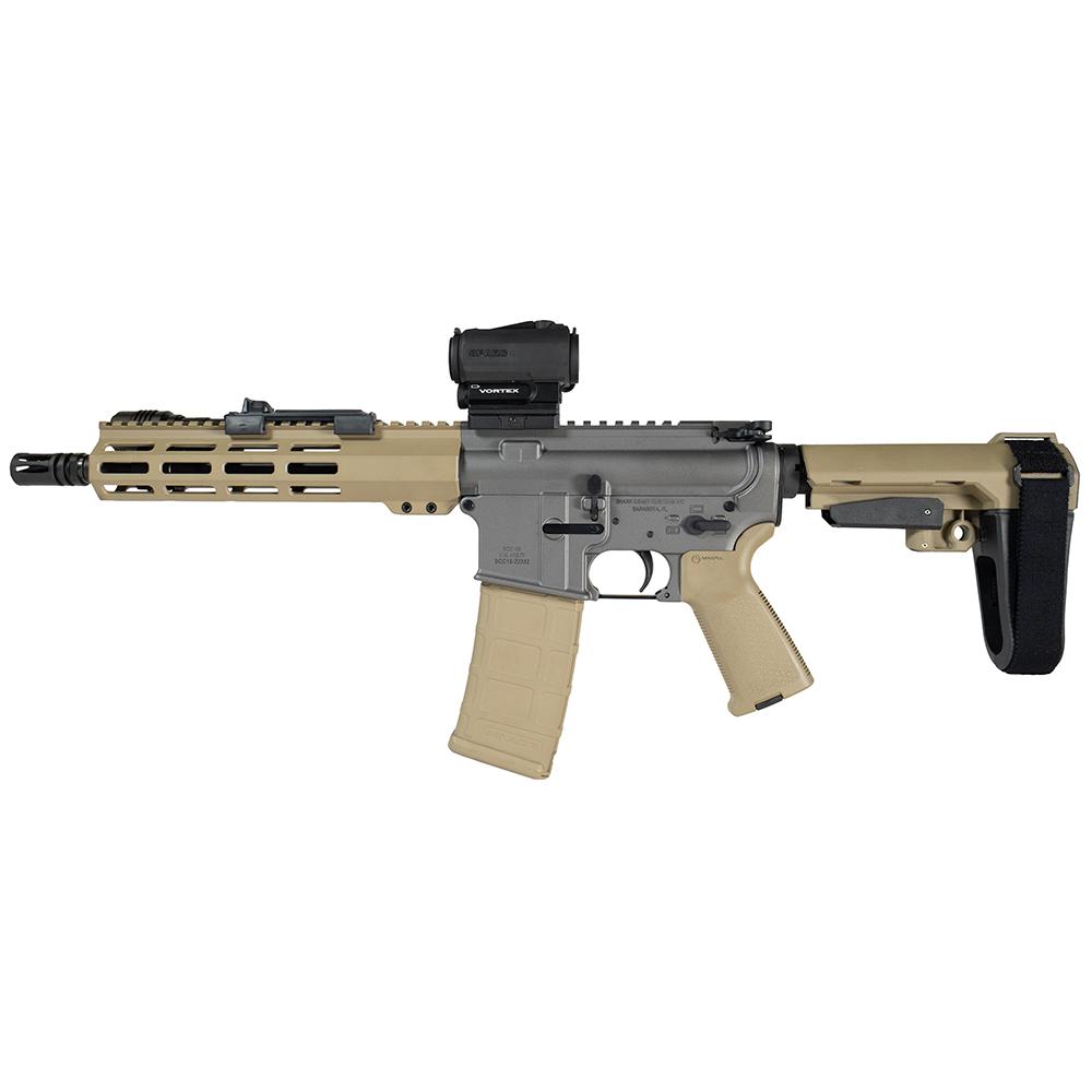 Shark Coast Tumbleweed AR Pistol Bundle 5.56mm 30rd Magazine 10.5'' Threaded Barrel Vortex Sparc Red Dot Streamlight ProTac SBA3 Brace Picture of Shark Coast Tactical Shark Coast Tumbleweed Bundle 5.56 10.5'' Brl Vortex Red Dot Streamlight