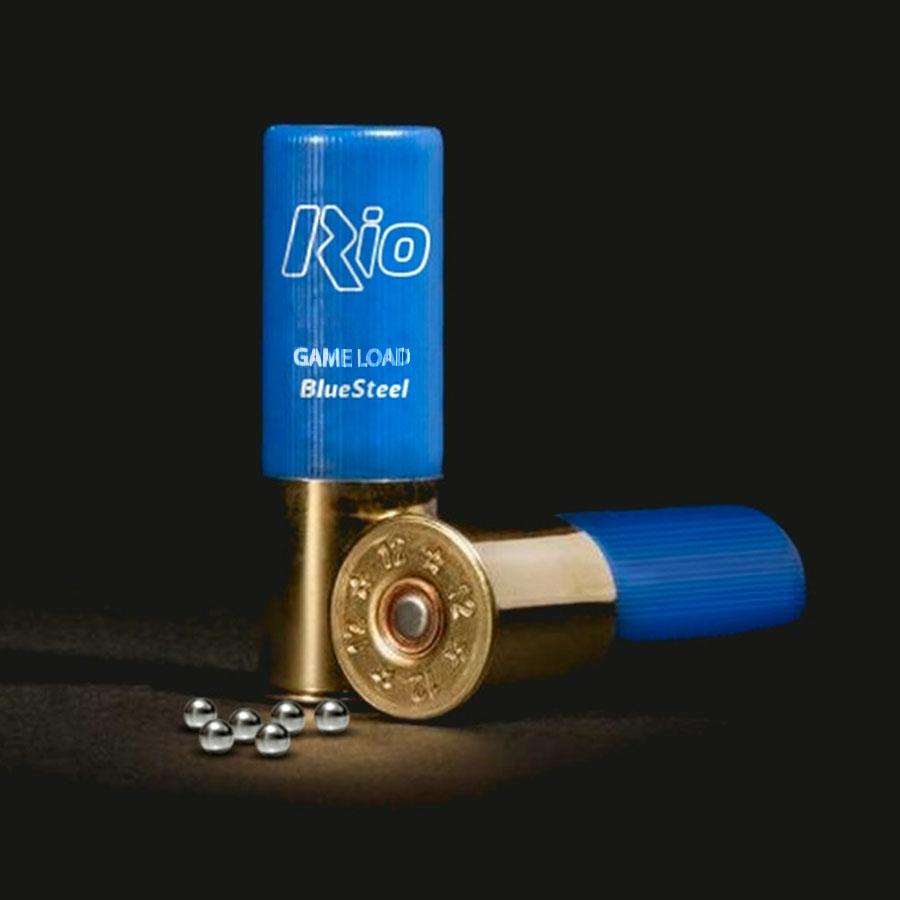 Rio Game Load Blue Steel Shotshells 12 ga 2-3/4" 1-1/8oz 1360 fps #6 25/ct Picture of Rio Outdoors Corp RIO Game Load BlueSteel 12GA 2-3/4" 1-1/8oz #6 MAX 1360 FPS