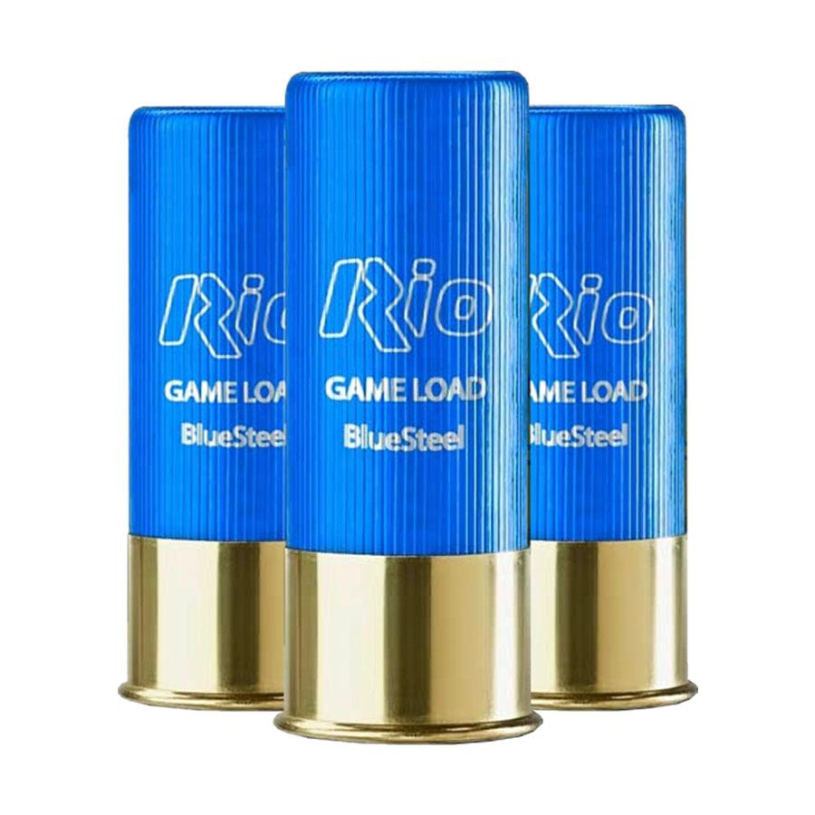 Rio Game Load Blue Steel Shotshells 12 ga 2-3/4" 1-1/8oz 1360 fps #6 25/ct Picture of Rio Outdoors Corp RIO Game Load BlueSteel 12GA 2-3/4" 1-1/8oz #6 MAX 1360 FPS