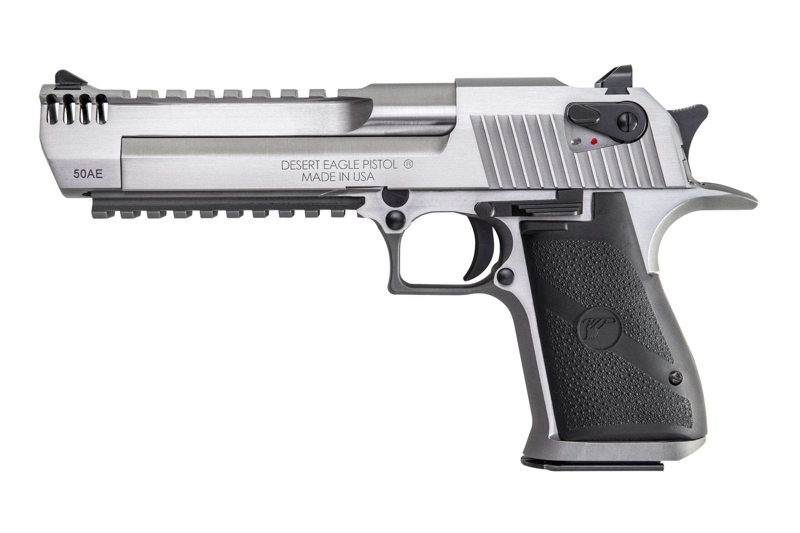 Magnum Research Desert Eagle Handgun .50 AE 7rd Magazine 6" Barrel with Integrated Muzzle Brake**BLEM Picture of Magnum Research DESERT EAGLE .50AE 6" PISTOL 7RD STS W/bottom rail & MuzzleBrake BLEM