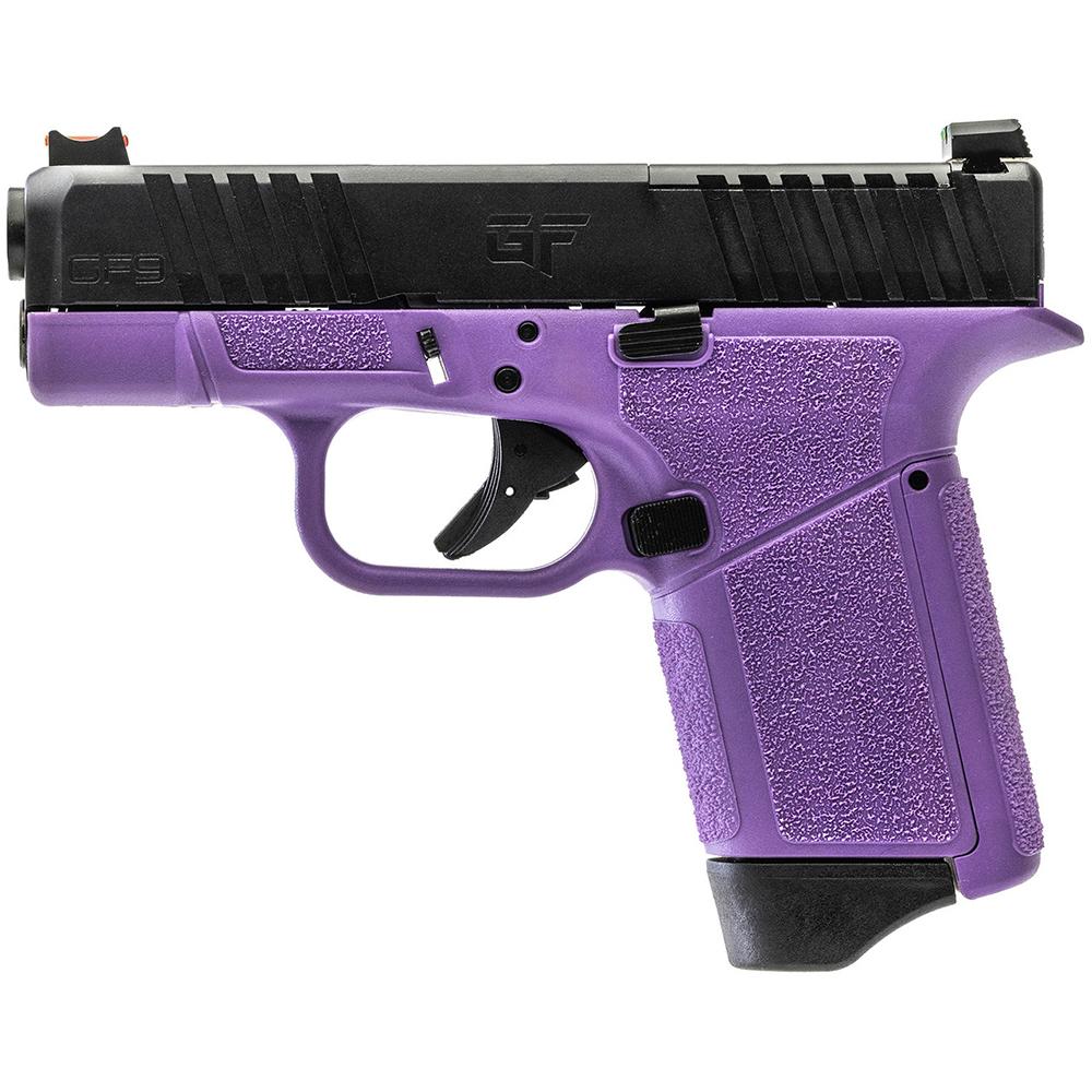 GForce Arms GF9 Rapture Subcompact OR Handgun 9mm Luger 12rd Magazine 3.25" Barrel Purple Frame Black Slide Picture of GForce Arms GFORCE ARMS GF9 9MM 3.25'' BRL 12+1 Purple Frame Black Slide Micro FP