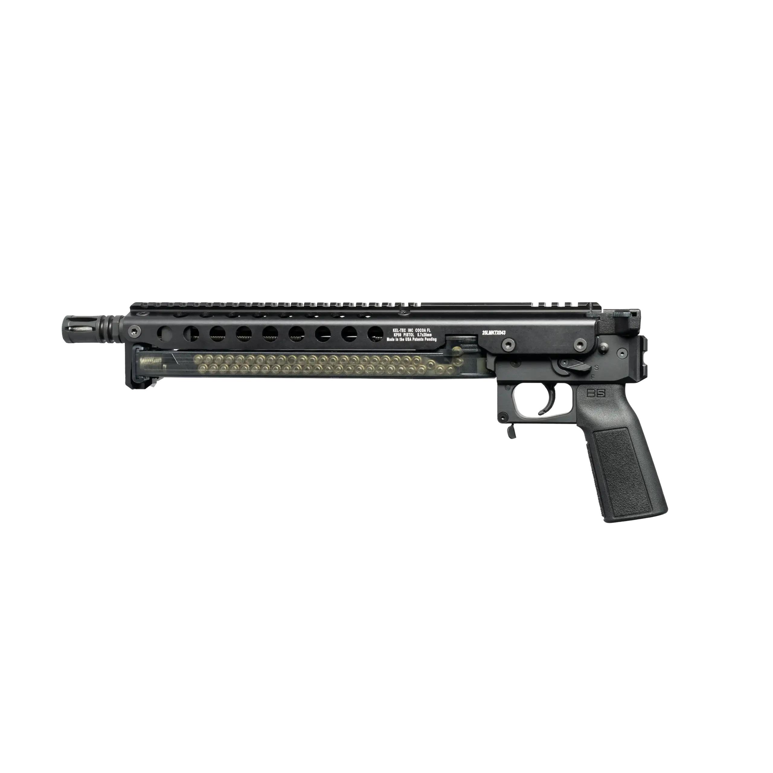 Kel-Tec KP50 Pistol 5.7x28mm 50rd Magazines(1) 9.6" Threaded Barrel Black Picture of Kel-Tec Cnc Industries Inc. KelTec KP50 PISTOL 5.7X28MM 50RD MAG BLACK
