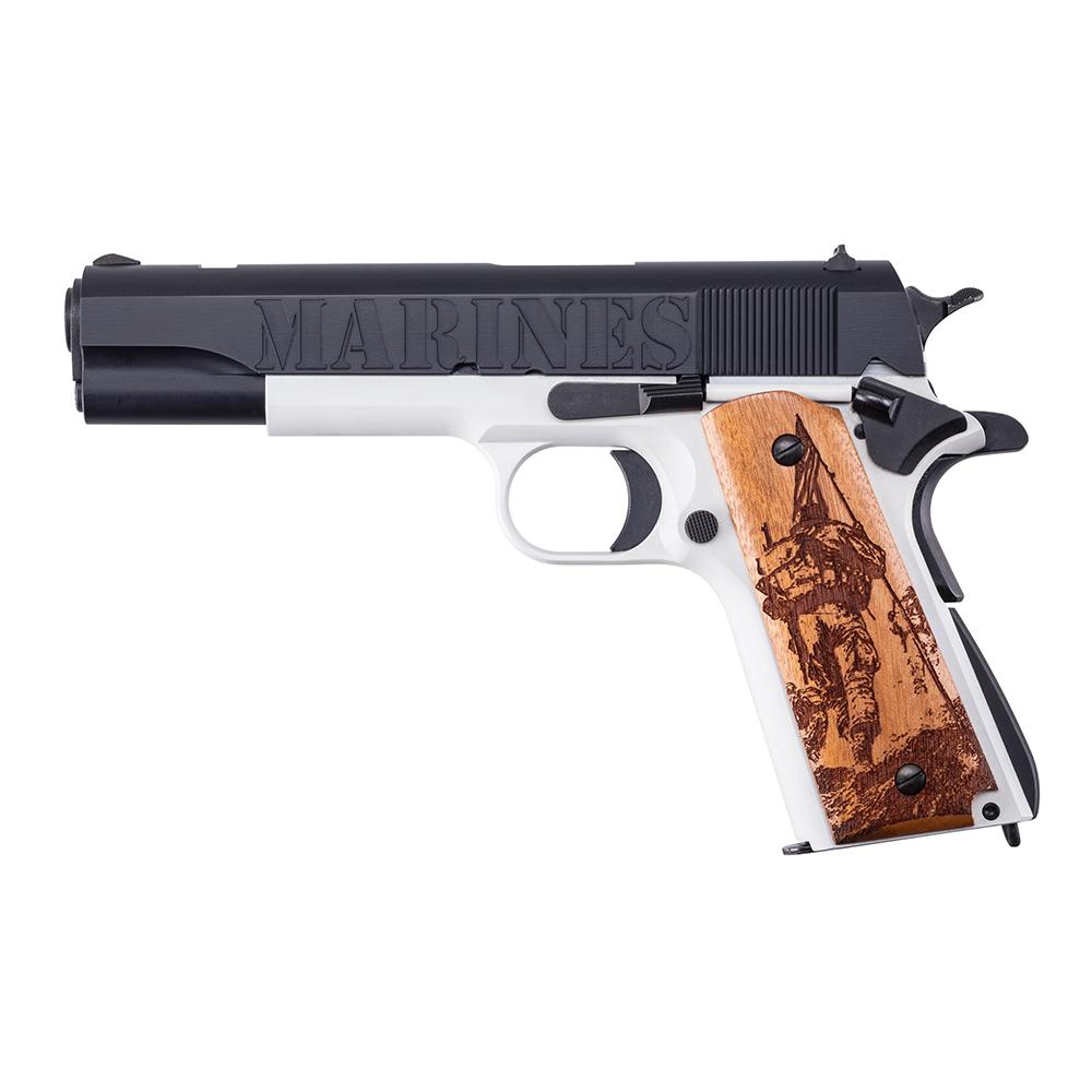 Auto Ordnance Marines 250th Anniversary 1911 Handgun .45 Auto 7rd Magazine 5" Barrel Engraved Wood Grip