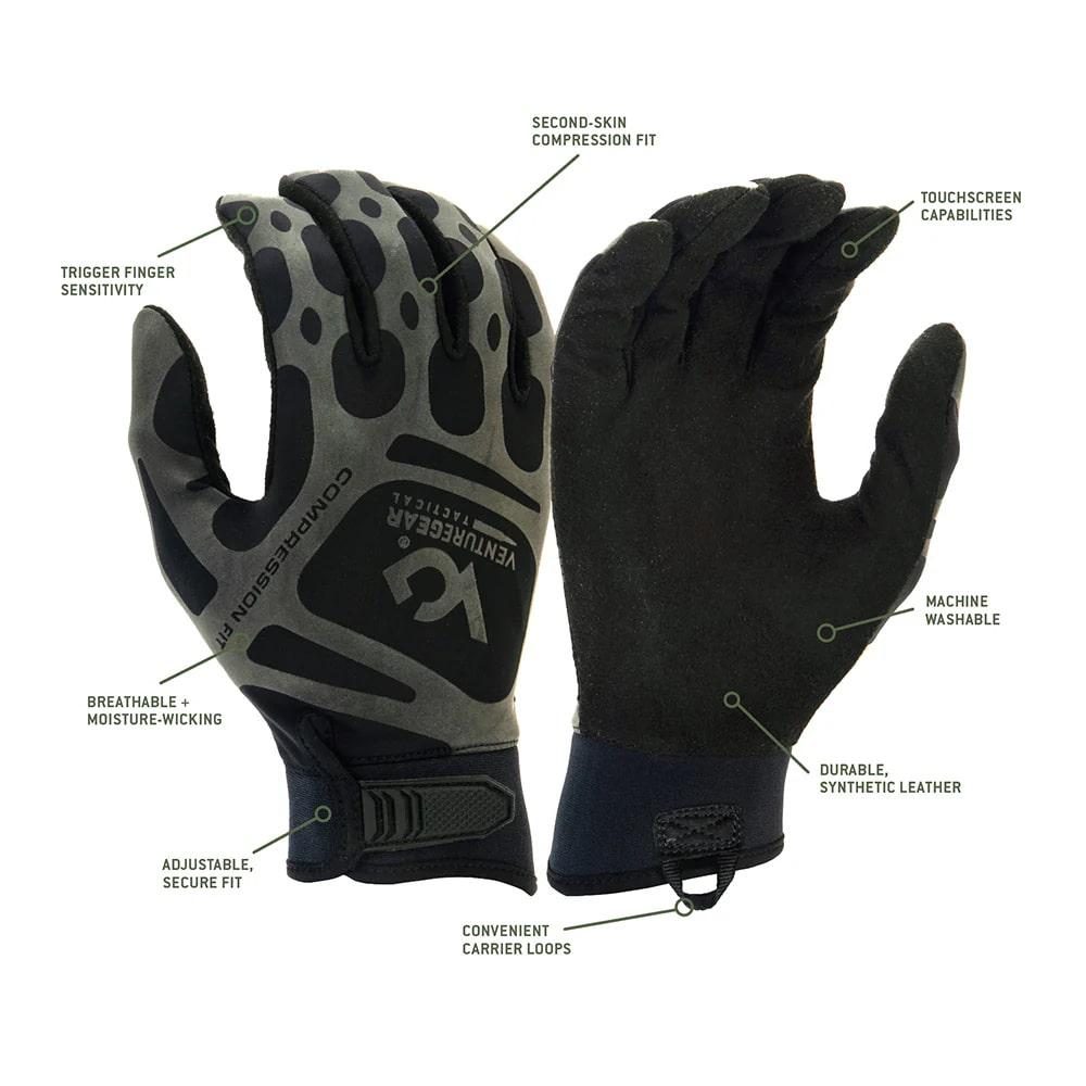Venture Gear Tactical Compression Fit Training Gloves Black S Picture of Pyramex Safety Venture Gear Tactical Gloves Compression Fit Training Small
