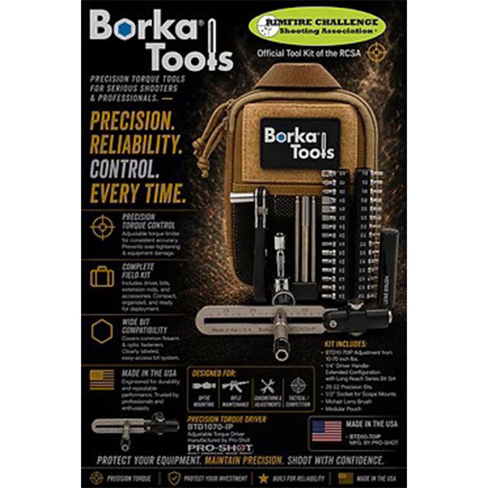 Borka Standard Configuration Tool Kit with 3 pc Extension Bit Set Picture of Pro-Shot Products Standard Config Adjustable Torque Driver Kit with 3pc Extension Bit Set