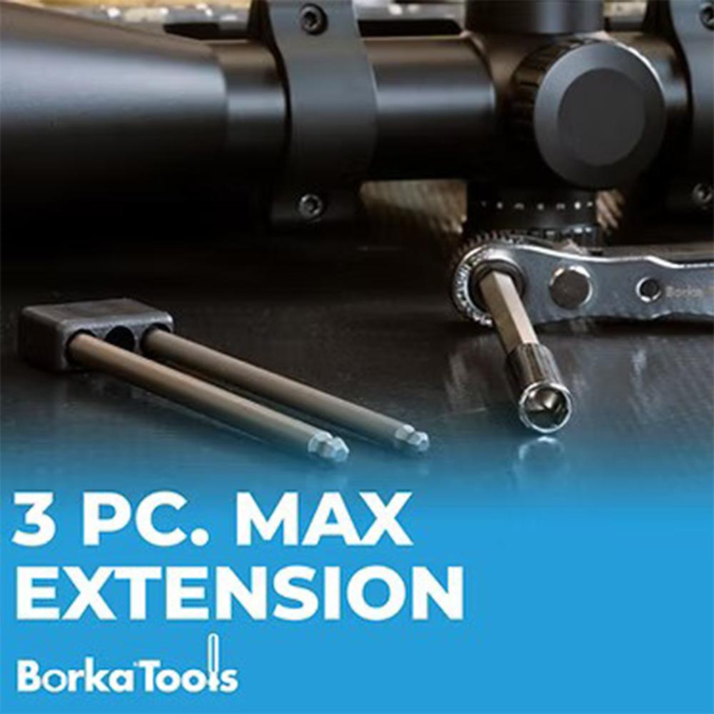 Borka Standard Configuration Tool Kit with 3 pc Extension Bit Set Picture of Pro-Shot Products Standard Config Adjustable Torque Driver Kit with 3pc Extension Bit Set