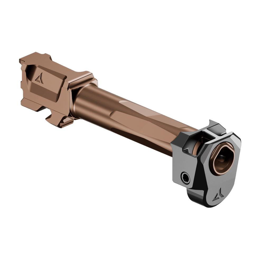 Radian Weapons Afterburner and Ramjet Combo Ported Barrel and Compensator for Glock Gen 6 19/45 Bronze Picture of Radian Weapons AFTERBURNER + RAMJET Mcro-Comp Prtd Pstl Brl Glck 19/45 Gen6 Blk/Brz