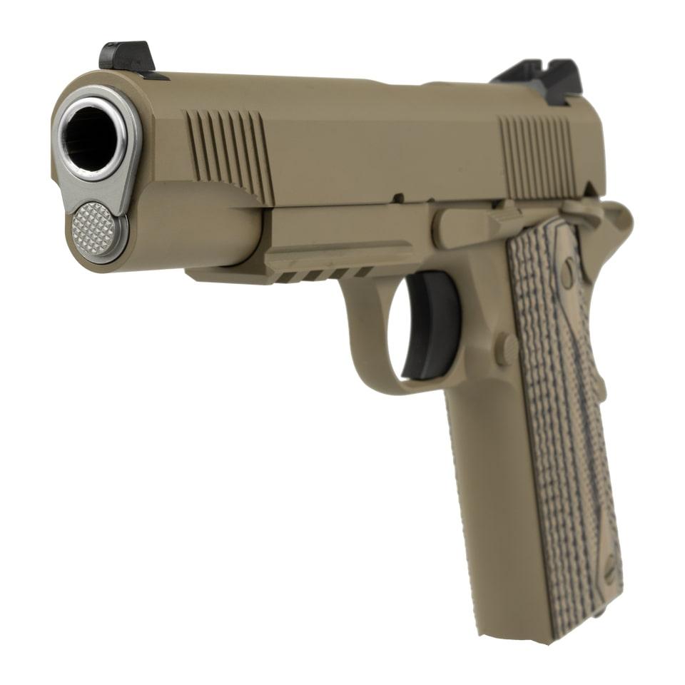 Tisas 1911 Raider B45R Handgun .45 Auto 8rd Magazine 5" Barrel FDE Cerakote G10 Grips Picture of Tisas Arms Corp TISAS 1911 DUTY 45ACP 5'' Raider Cerakote FDE Rail G10 Grips