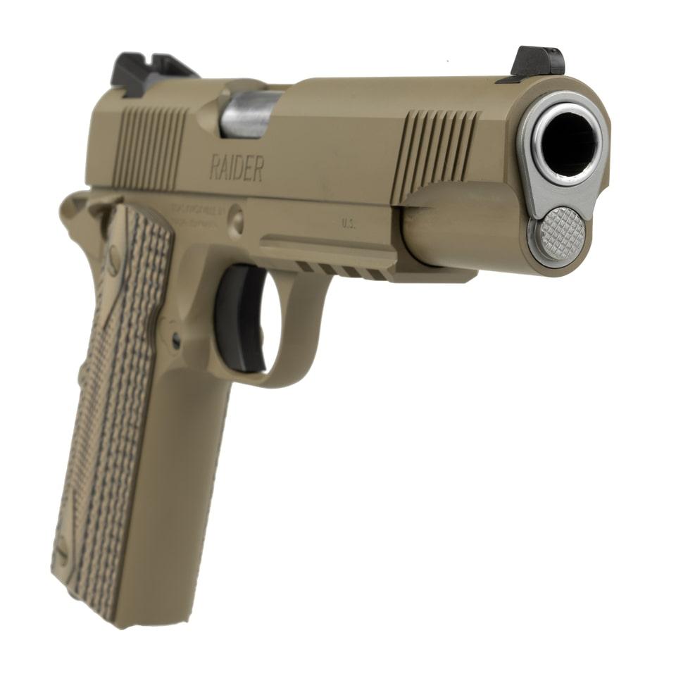 Tisas 1911 Raider B45R Handgun .45 Auto 8rd Magazine 5" Barrel FDE Cerakote G10 Grips Picture of Tisas Arms Corp TISAS 1911 DUTY 45ACP 5'' Raider Cerakote FDE Rail G10 Grips