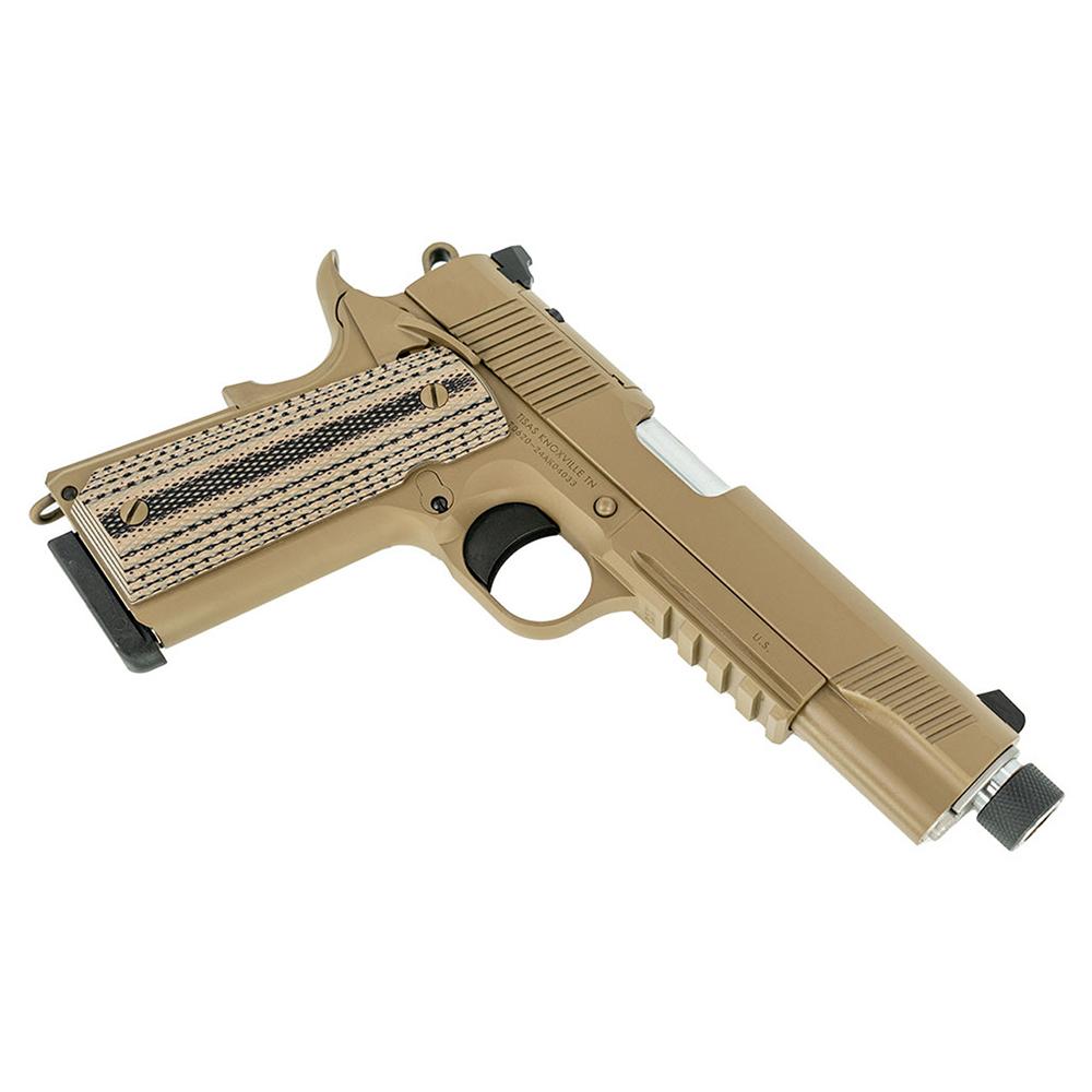 Tisas 1911 B45RGD TH Raider Handgun .45 ACP 8rd Magazines(2) 5.5" Threaded Barrel FDE Cerakote Picture of Tisas Arms Corp TISAS 1911 DUTY 45ACP 5''RAIDER Threaded Bbl Cerakote FDE G10 Grips 2-8rnd