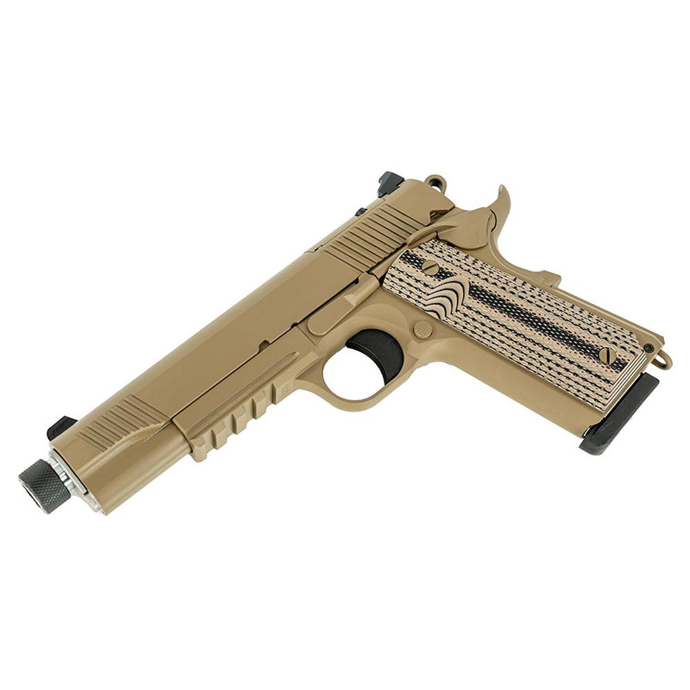 Tisas 1911 B45RGD TH Raider Handgun .45 ACP 8rd Magazines(2) 5.5" Threaded Barrel FDE Cerakote Picture of Tisas Arms Corp TISAS 1911 DUTY 45ACP 5''RAIDER Threaded Bbl Cerakote FDE G10 Grips 2-8rnd