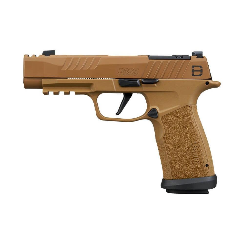 Sig Sauer P365-XF DH3 Handgun 9mm Luger 17(1)& 21(2)rd Magazines 3.7" Barrel DH3 Slide Coyote Optic Ready Competition Magwell Picture of Sig Sauer SIG P365 9MM 3.7IN DH3 COYOTE X-RAY 3 OR (2)21RD (1)17RD MAG COMP MAGWELL