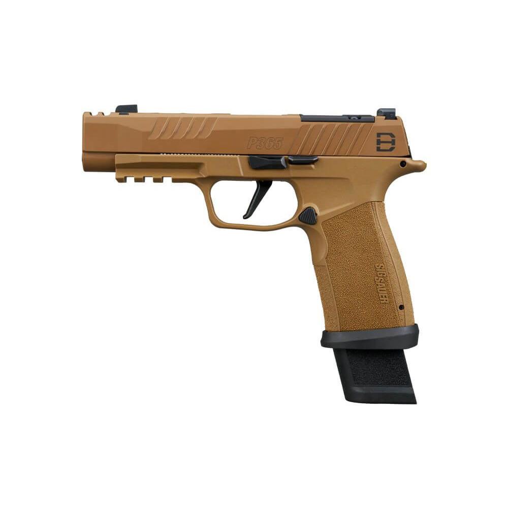 Sig Sauer P365-XF DH3 Handgun 9mm Luger 17(1)& 21(2)rd Magazines 3.7" Barrel DH3 Slide Coyote Optic Ready Competition Magwell Picture of Sig Sauer SIG P365 9MM 3.7IN DH3 COYOTE X-RAY 3 OR (2)21RD (1)17RD MAG COMP MAGWELL