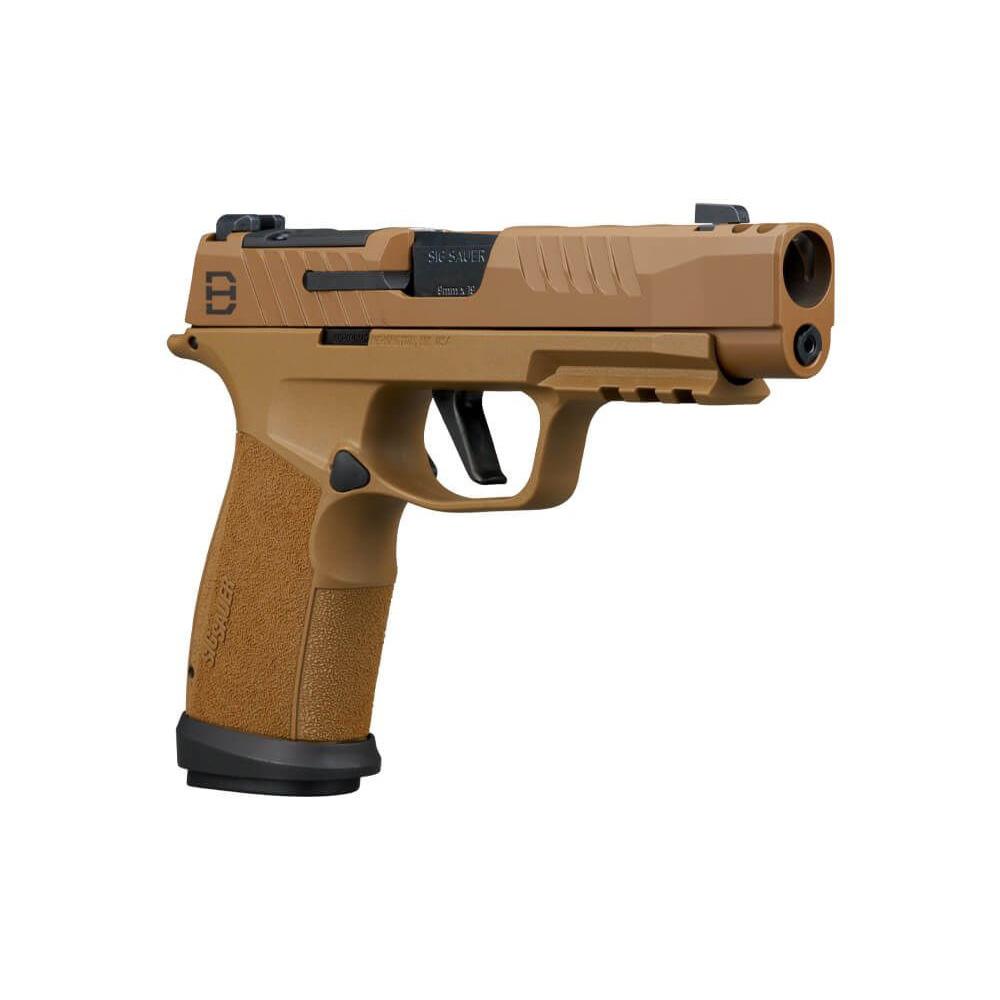 Sig Sauer P365-XF DH3 Handgun 9mm Luger 17(1)& 21(2)rd Magazines 3.7" Barrel DH3 Slide Coyote Optic Ready Competition Magwell Picture of Sig Sauer SIG P365 9MM 3.7IN DH3 COYOTE X-RAY 3 OR (2)21RD (1)17RD MAG COMP MAGWELL