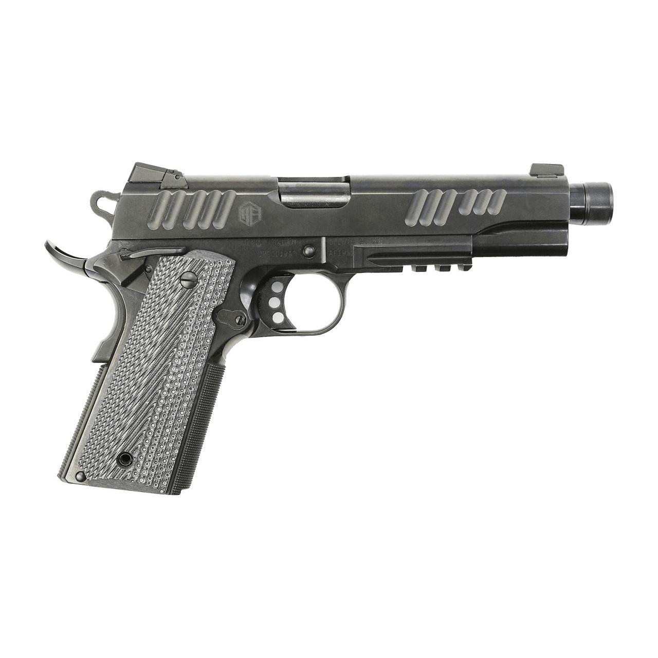 Alpha Foxtrot AF1911-Enhanced Handgun .45 Auto 8rd(2) Magazines 5" Threaded Barrel DLC Black