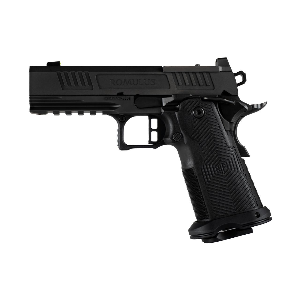 Alpha Foxtrot AF1911-Romulus MOS Adapter Handgun 9mm Luger 17(1) & 20rd(1) Magazines 4.25" Bull Barrel DLC Black Picture of Alpha Foxtrot Alpha Foxtrot AF1911-ROMULUS 9MM 4.25" BULL MOS DLC BLACK 17/20RD