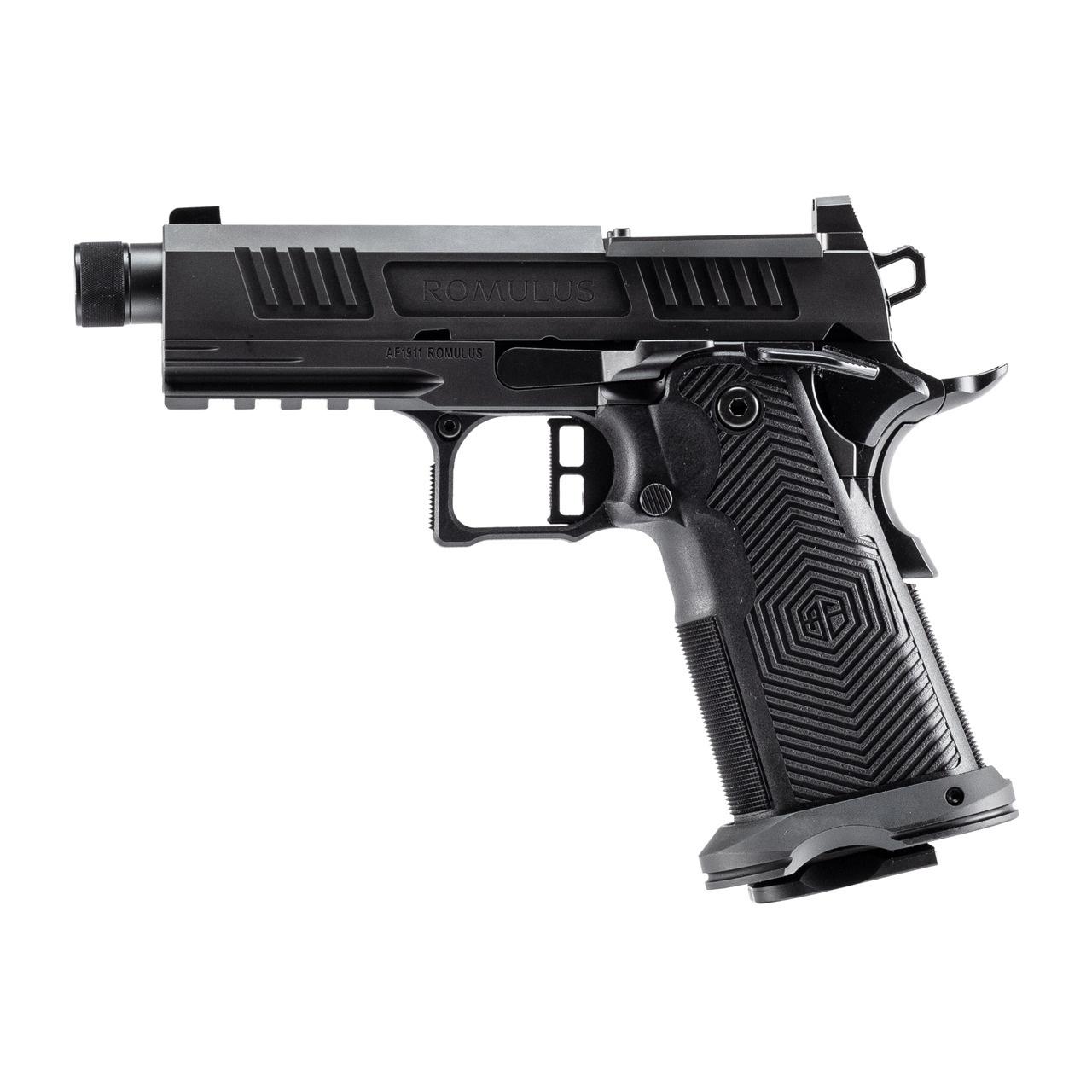 Alpha Foxtrot AF1911-Romulus Handgun 9mm Luger 17rd (1) & 20rd (1) Magazine 3.5"Threaded Barrel Black MOS Cut Picture of Alpha Foxtrot Alpha Foxtrot AF1911-ROMULUS 9MM 3.5" Threaded MOS BLK 17/20RD