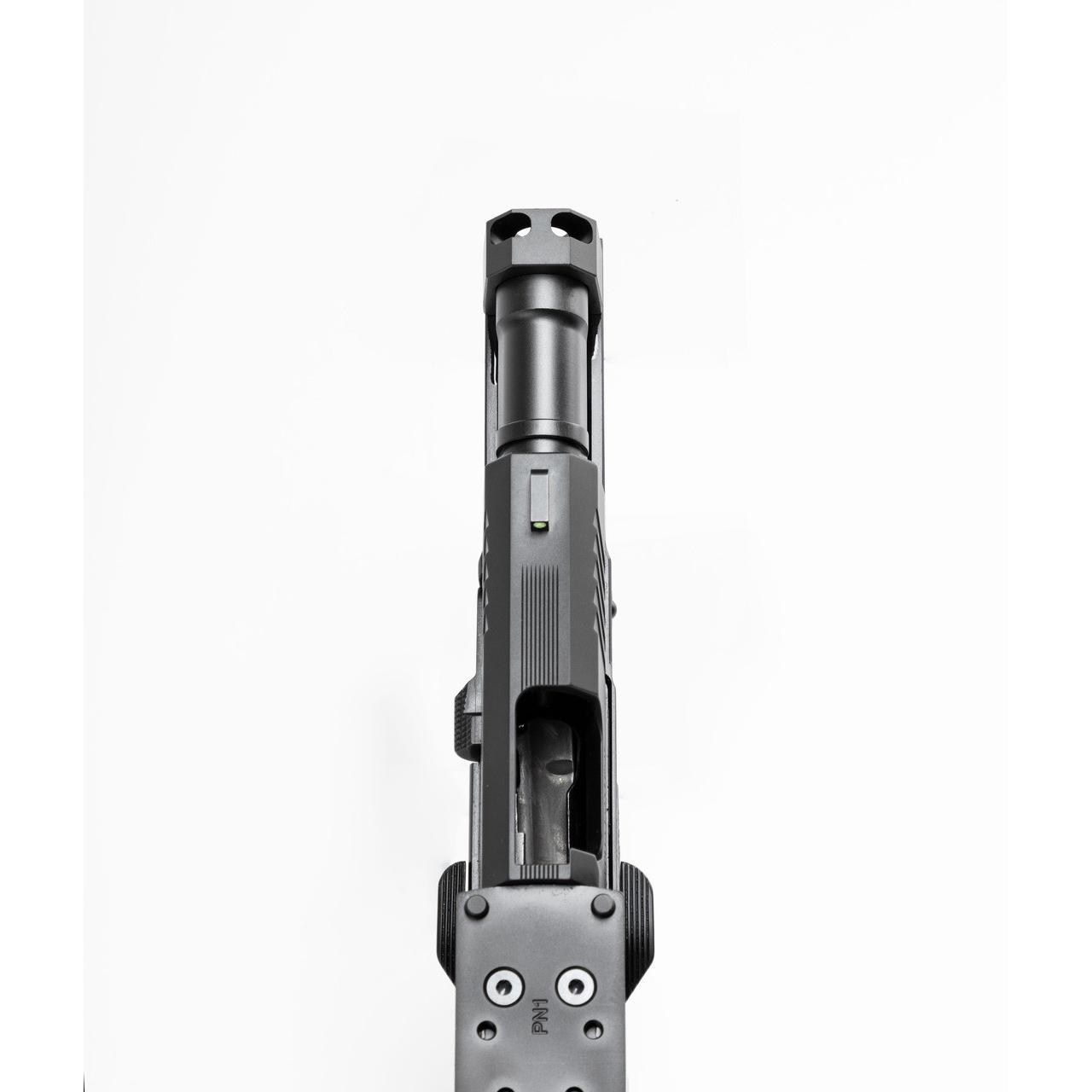 Alpha Foxtrot AF1911-Attila MOS Handgun 9mm Luger 10rd Magazine(2) 3.5" Comp Barrel DLC Black Picture of Alpha Foxtrot AF1911-ATTILA 9MM 3.5" COMP. LOCK MOS DLC BLACK 10 RD