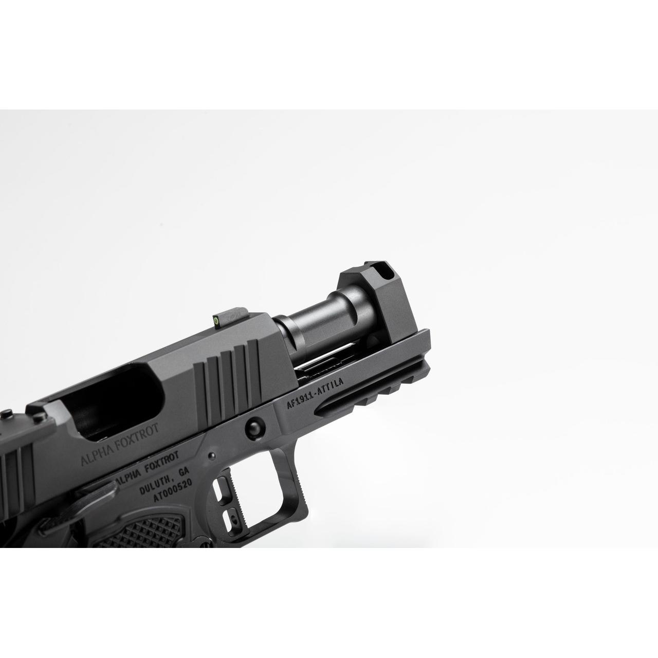 Alpha Foxtrot AF1911-Attila MOS Handgun 9mm Luger 15rd Magazine(2) 3.5" Comp Barrel DLC Black Picture of Alpha Foxtrot AF1911-ATTILA 9MM 3.5" COMP. LOCK MOS DLC BLACK 15 RD