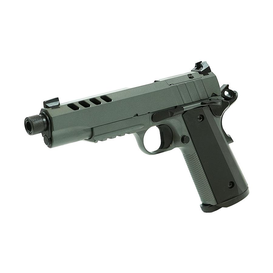 Tisas 1911 Night Stalker SF Handgun 9mm Luger 9rd Magazine(2) 5" Threaded Barrel Grey Cerakote Finish Picture of Tisas Arms Corp TISAS 1911 DUTY Night Stalker SF 9MM 5'' Threaded Barrel Cerakote Grey