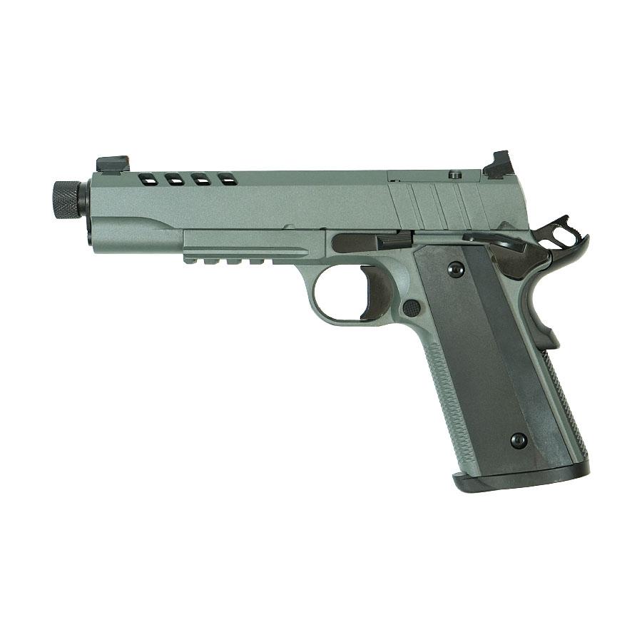 Tisas 1911 Night Stalker SF Handgun 9mm Luger 9rd Magazine(2) 5" Threaded Barrel Grey Cerakote Finish Picture of Tisas Arms Corp TISAS 1911 DUTY Night Stalker SF 9MM 5'' Threaded Barrel Cerakote Grey