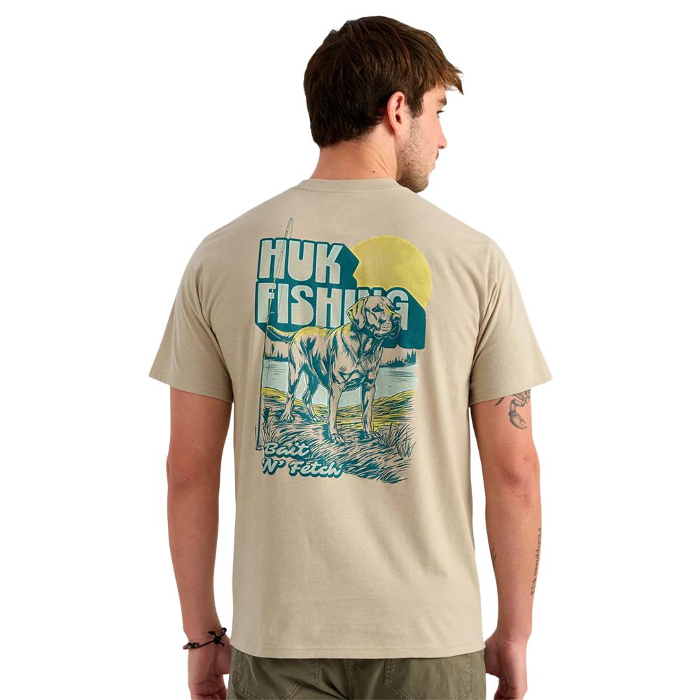 Huk Bait 'N Fetch Short Sleeve Tee River Rock Heather M