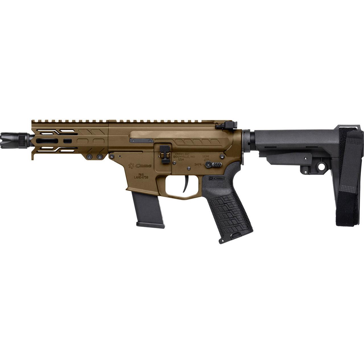 CMMG Banshee Fixed Ejector MkG Pistol .45 Auto 13rd Magazine 5'' Barrel Midnight Bronze w/Brace Picture of Cmmg Inc. CMMG PISTOL BANSHEE Fixed Ejector MkG 45 ACP 5''BBL MidBrz 13Rds