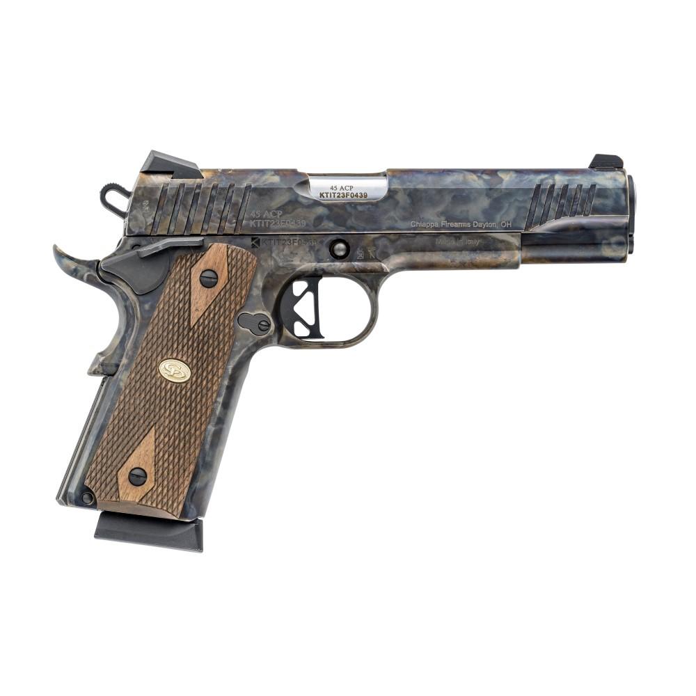 Chiappa 1911 Superior Grade Handgun .45 ACP 8rd Magazines (2) 5" Barrel Color Case with Walnut Grips Picture of Chiappa Firearms USA Ltd 1911 SUPERIOR GD PISTOL 45 ACP Color Case 5in BBL Walnut Grips (2)8 RD Mag
