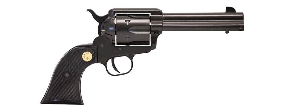 Chiappa SAA 1873 Handgun .17HMR 6rd Capacity 4.75" Barrel Blued Black Plastic Grips Picture of Chiappa Firearms USA Ltd 1873 17HMR REVOLVER S.A. 17 BLK 4.75 BBL 6RD