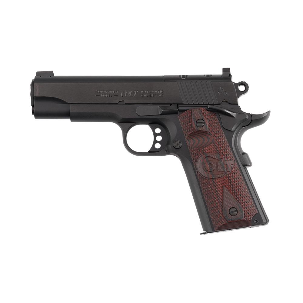 Colt Optic Ready Combat Commander Handgun 9mm Luger 9rd Magazine 4.25" Black with G10 Black Cherry Grips Picture of Colt Manufacturing Colt Combat Commander 9MM 4.25in Brl Blued Optics Rdy