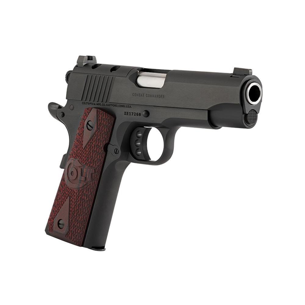 Colt Optic Ready Combat Commander Handgun 9mm Luger 9rd Magazine 4.25" Black with G10 Black Cherry Grips Picture of Colt Manufacturing Colt Combat Commander 9MM 4.25in Brl Blued Optics Rdy