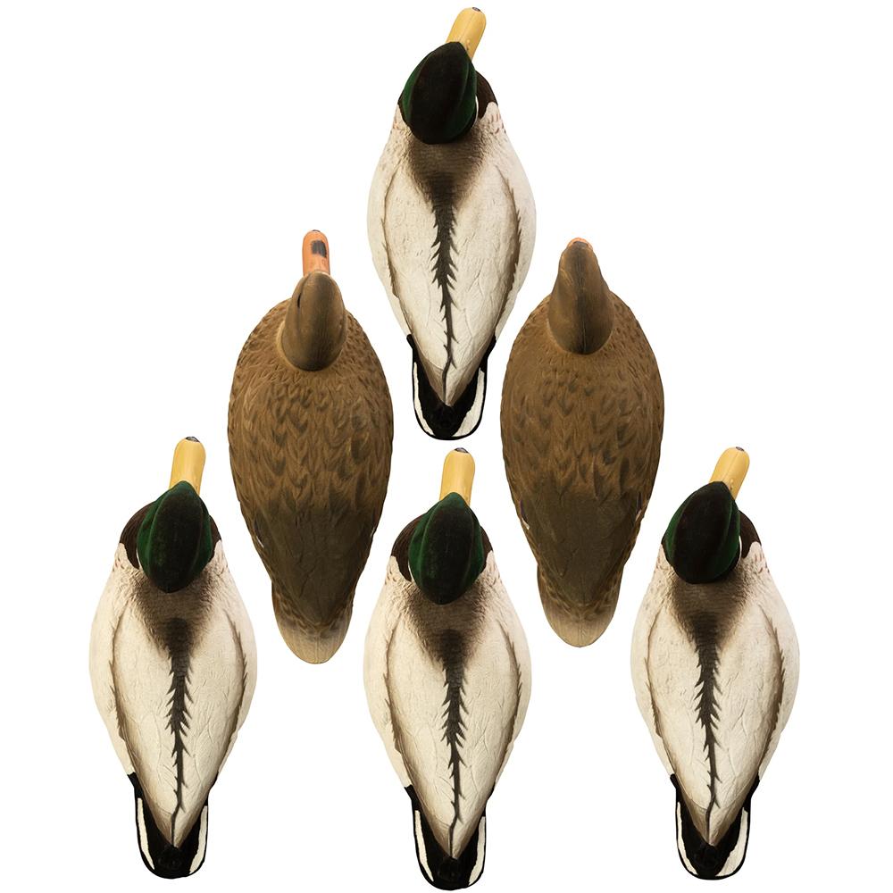 Hidgon Magnum Mallard Foam Filled Flocked Heads Duck Decoys 6/ct with Slot Bag Picture of Higdon Outdoors Hidgon Mag Mallard Foam Filled Flocked Heads plus 6 slot bag