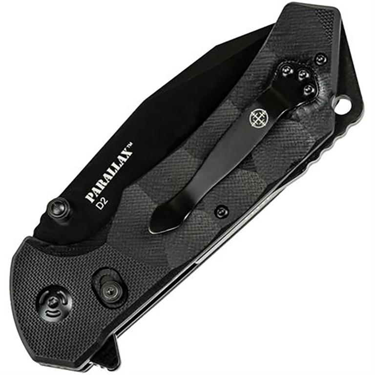 Master Cutlery Elite Tactical Parallax Manual Folding Knife 3 1/2" Blade Black Picture of Master Cutlery Master Cutlery Elite Tactical Parallax Tanto (3.5" Black)