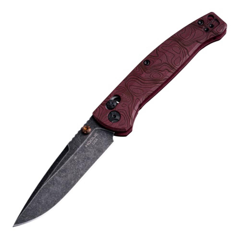 Hogue Mysto Folder Knife 3-2/5 Drop Point Blade Fire Redstone Picture of Hogue Knife Mysto 3.4'' ABLE Folding Knife Clip Point Blade Red Stone