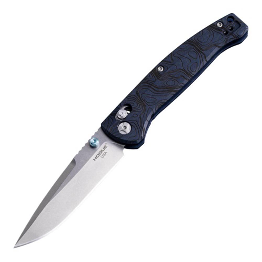 Hogue Mysto Folder Knife 3-2/5 Drop Point Blade Blue Canyon Picture of Hogue Knife Mysto 3.4'' ABLE Folding Knife Clip Point Blade Blue Canyon