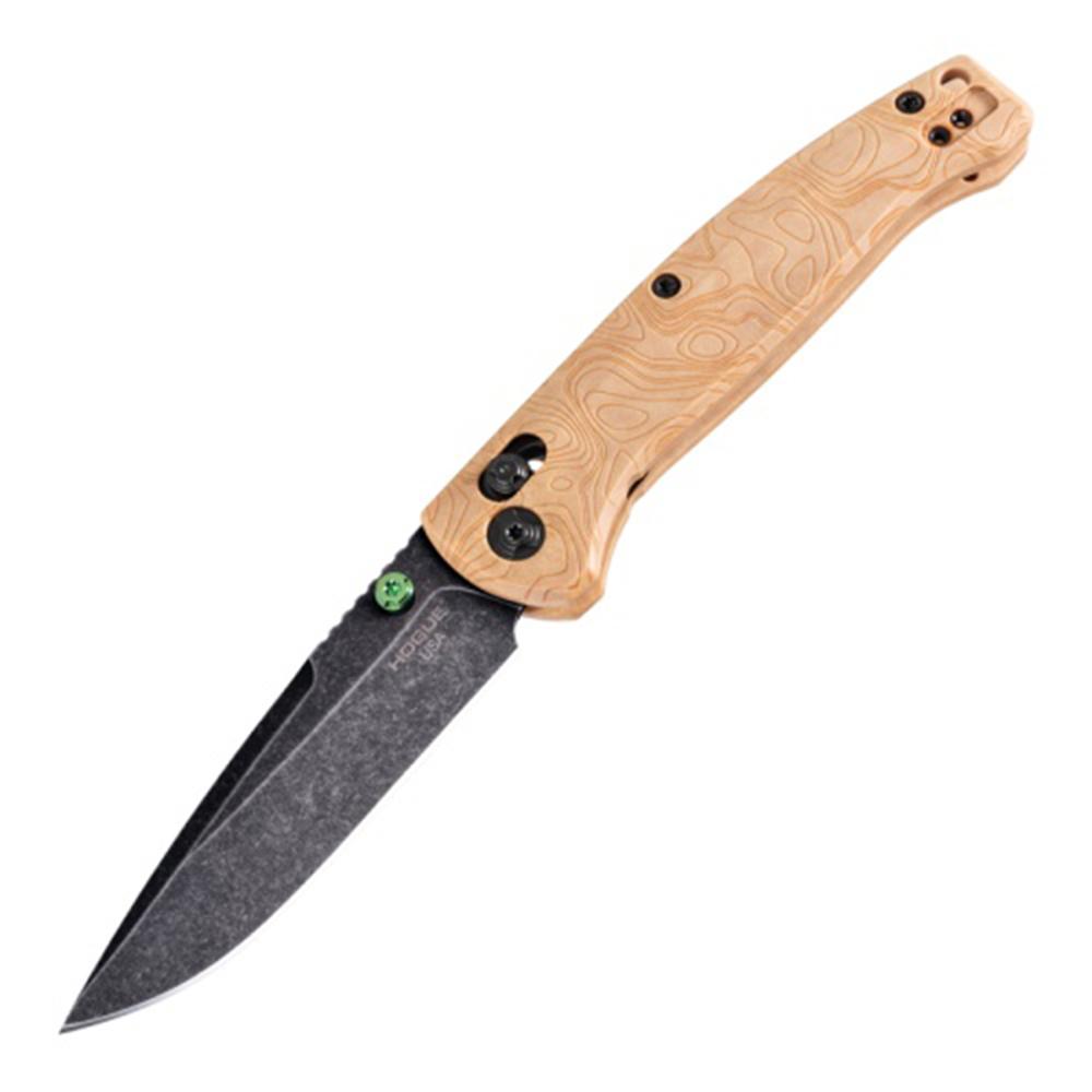 Hogue Mysto Folder Knife 3-2/5 Drop Point Blade Wood Maple Valley Picture of Hogue Knife Mysto 3.4'' ABLE Folding Knife Clip Point Blade Maple Valley