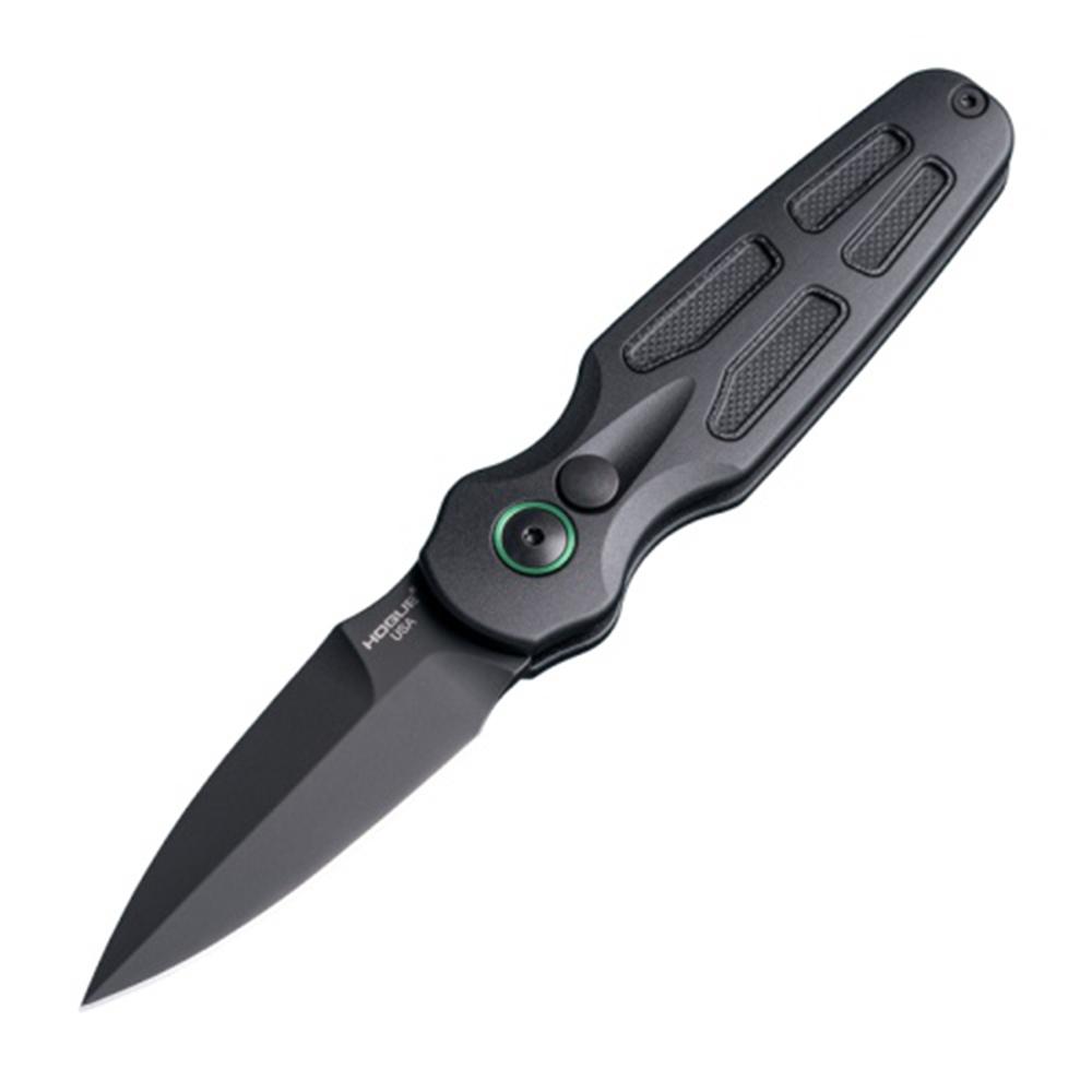 Hogue Ballista II Automatic Folder Knife 2-3/5 Spear Point Blade Solid Black Picture of Hogue Knife Ballista-II 2.6'' Button Lock Automatic Knife G-10 Insert Solid Black