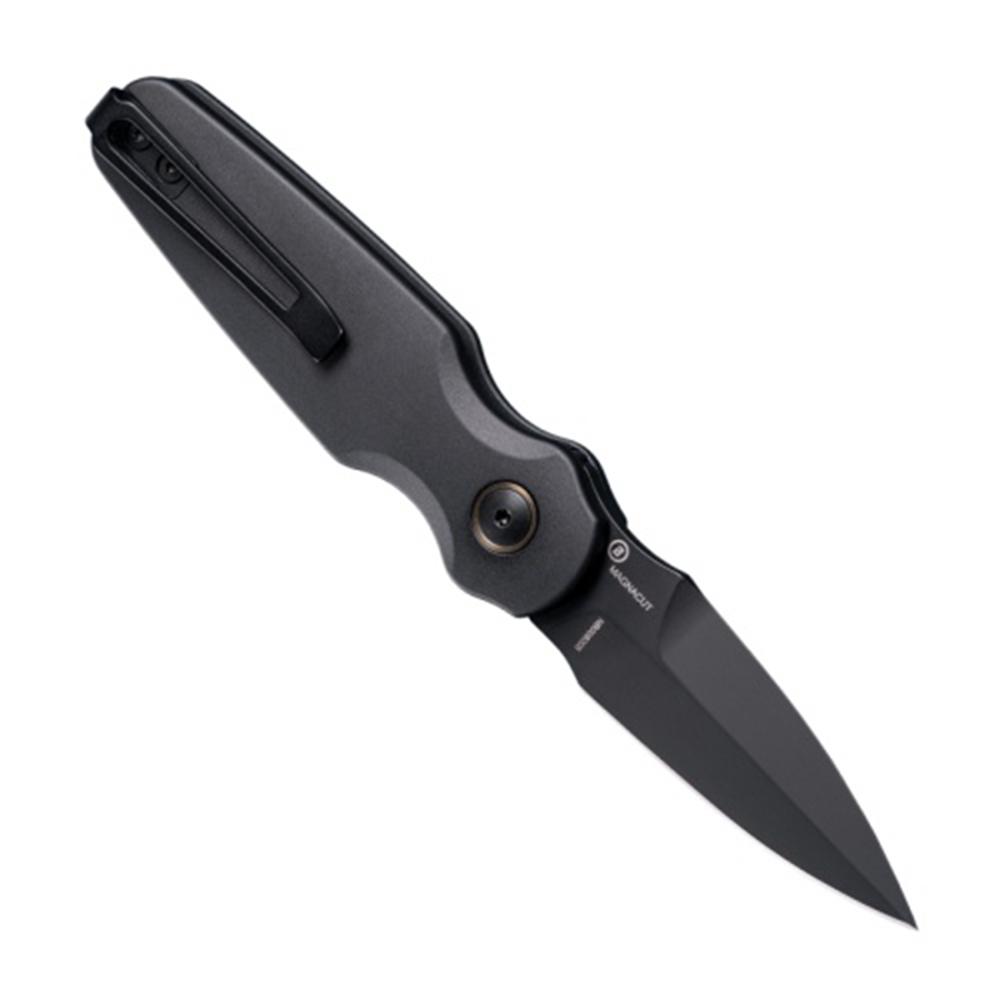 Hogue Ballista II Automatic Folder Knife 2-3/5 Spear Point Blade Black with Ultem Inserts Picture of Hogue Knife Ballista-II 2.6'' Button Lock Automatic Knife Ultem Insert
