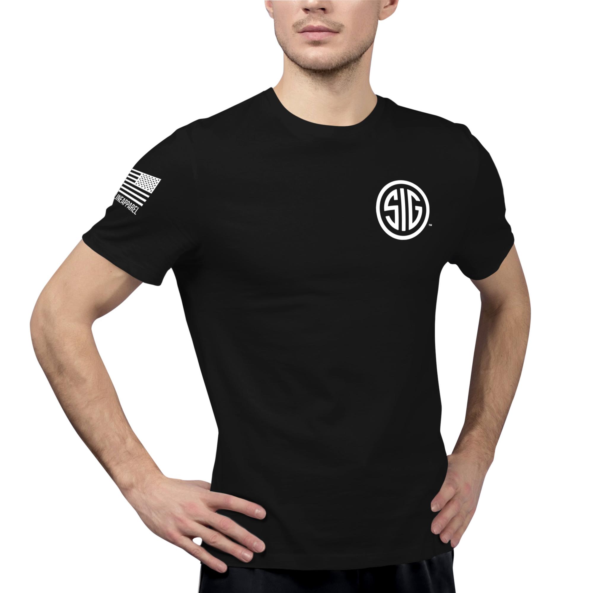 Nine Line Sig Sauer Logo Short Sleeve Shirt Black 2XL Picture of Nine Line Apparel Nine Line Sig Sauer Black T-Shirt/ 2XLarge