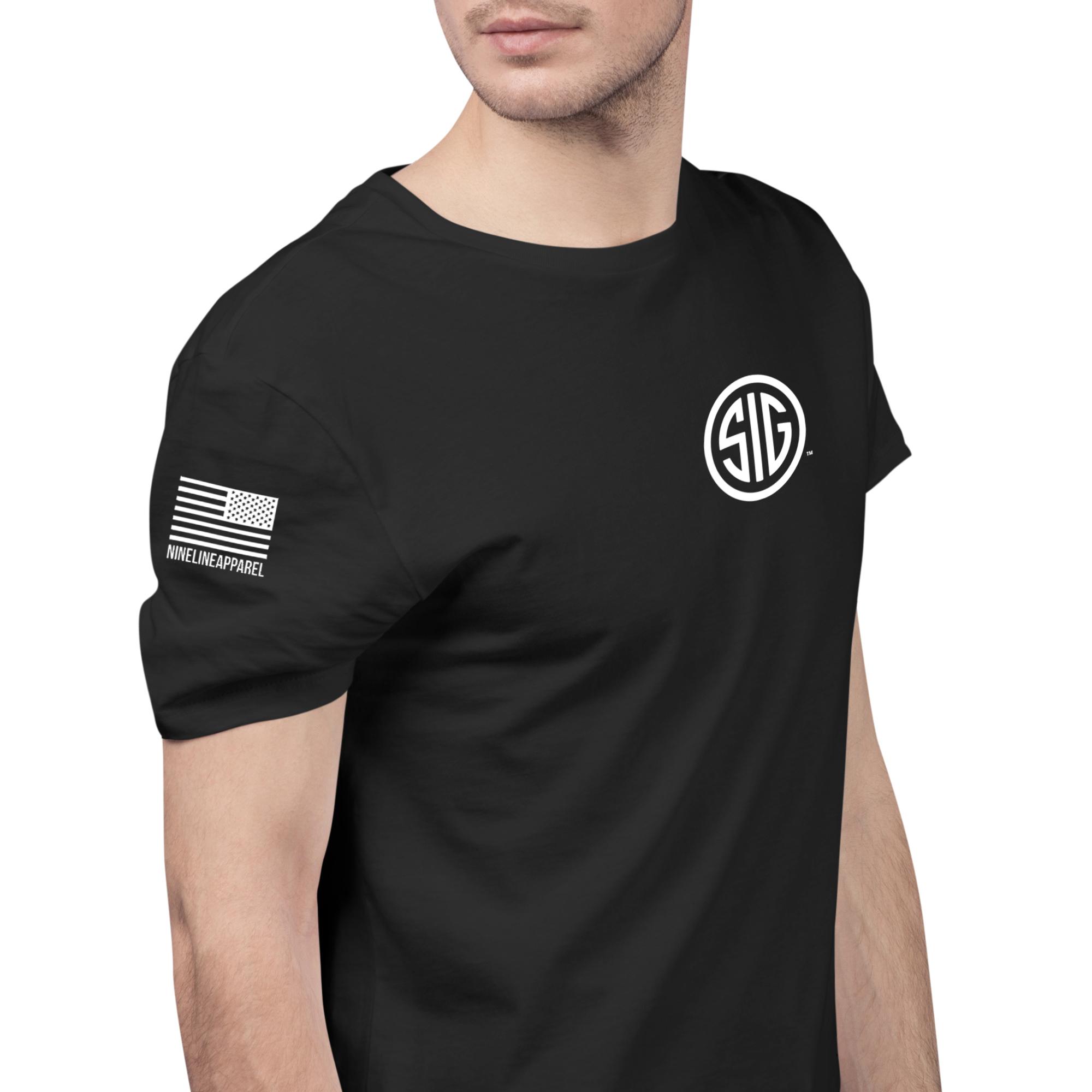 Nine Line Sig Sauer Logo Short Sleeve Shirt Black 2XL Picture of Nine Line Apparel Nine Line Sig Sauer Black T-Shirt/ 2XLarge