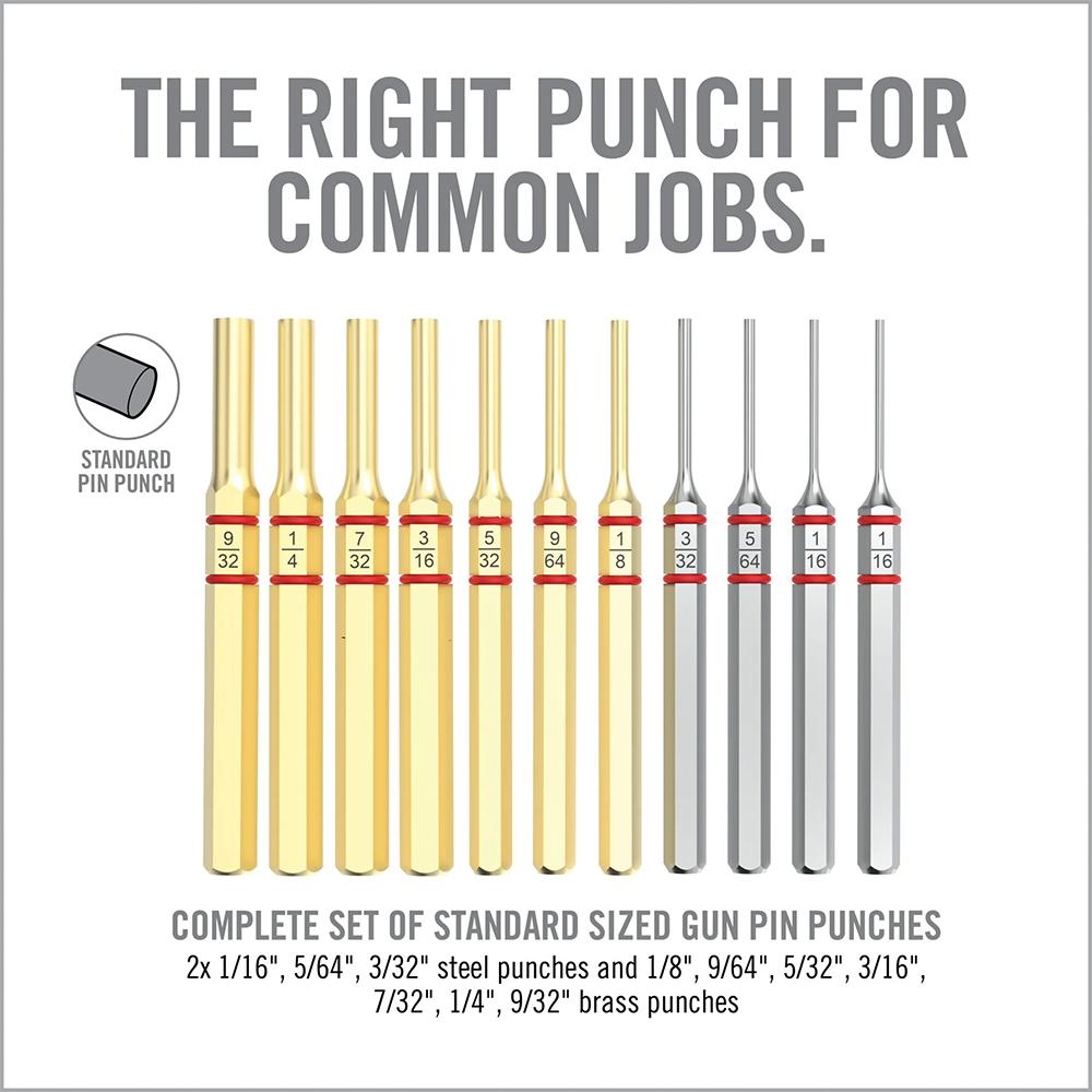 Picture of Real Avid Real Avid Accu-Punch 11-Piece Standard Brass & Steel Pin Punch Set
