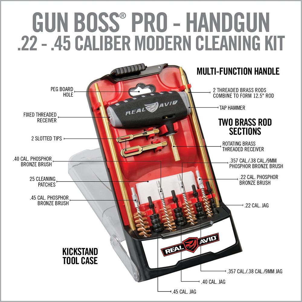 Real Avid Gun Boss Pro Handgun Cleaning Kit Picture of Real Avid Real Avid Gun Boss Pro - Handgun Cleaning Kit