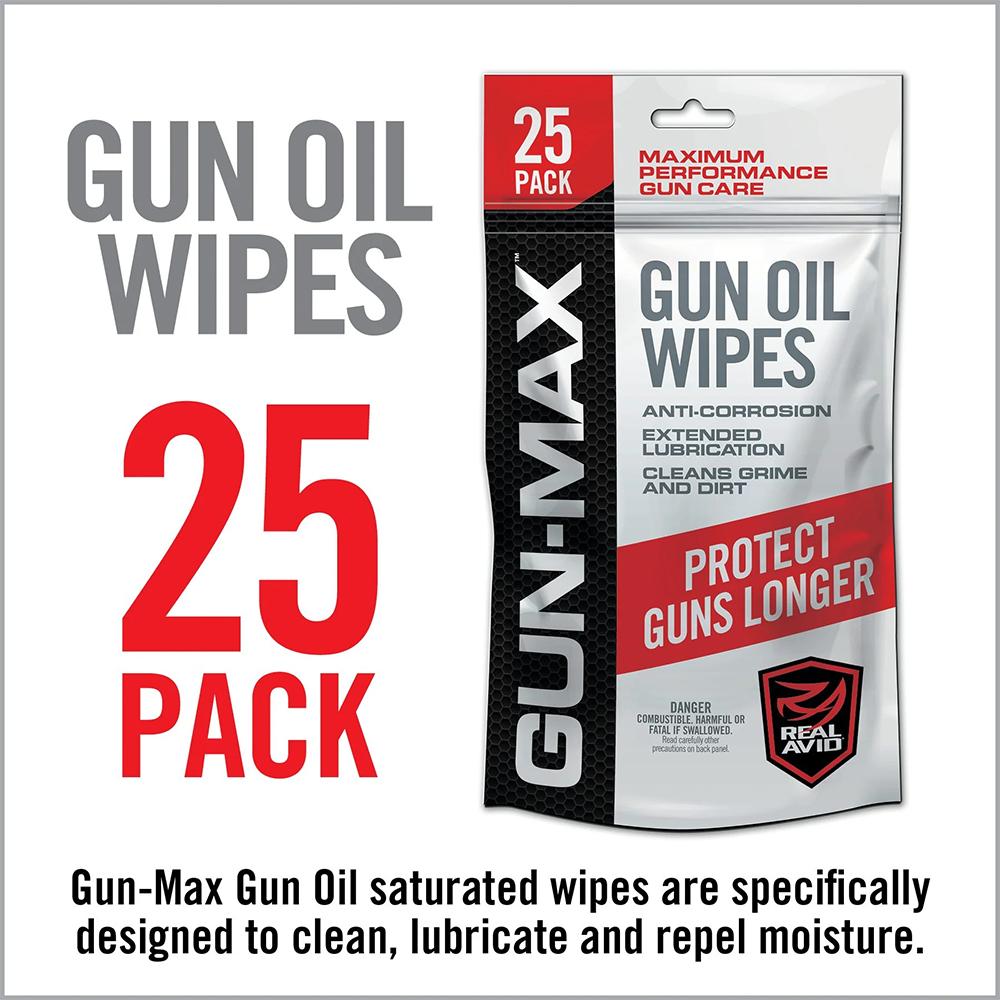 Real Avid Gun-Max Gun Oil Wipes 25/ct Picture of Real Avid Real Avid Gun-Max Gun Oil Wipes - 25 Pack