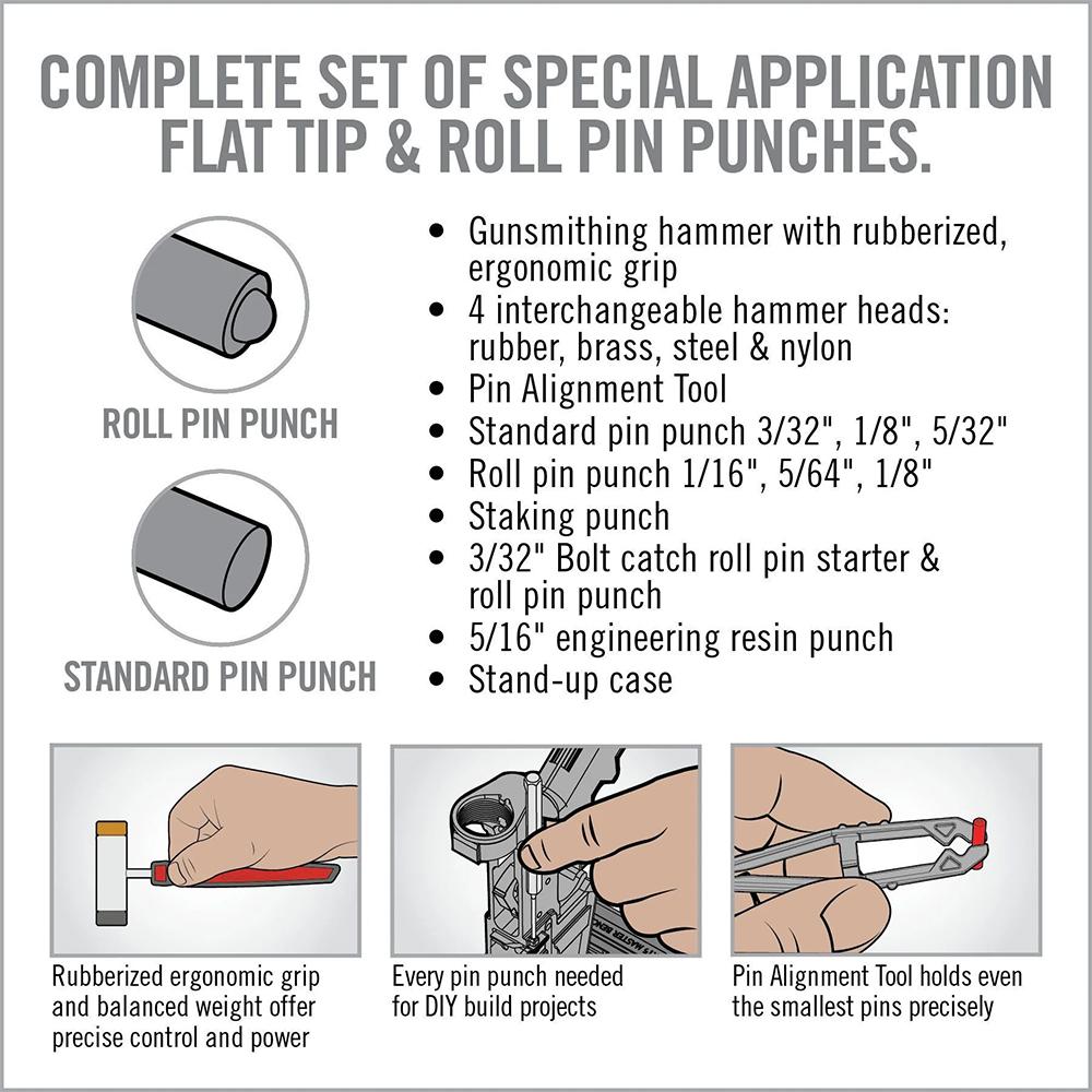 Picture of Real Avid Real Avid Accu-Punch Hammer & AR15 Pin Punch Set