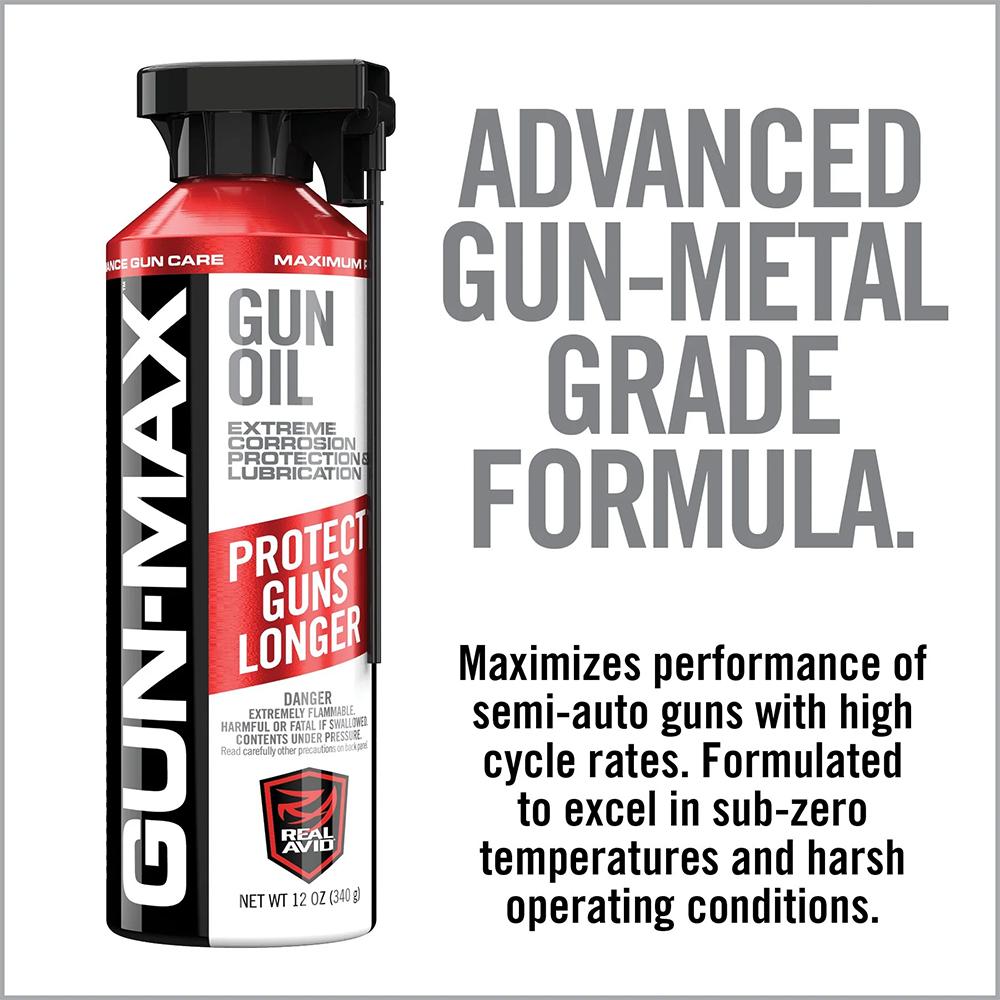 Real Avid Gun-Max Gun Oil 12 oz Aerosol Picture of Real Avid Real Avid Gun-Max Gun Oil - 12oz Aerosol